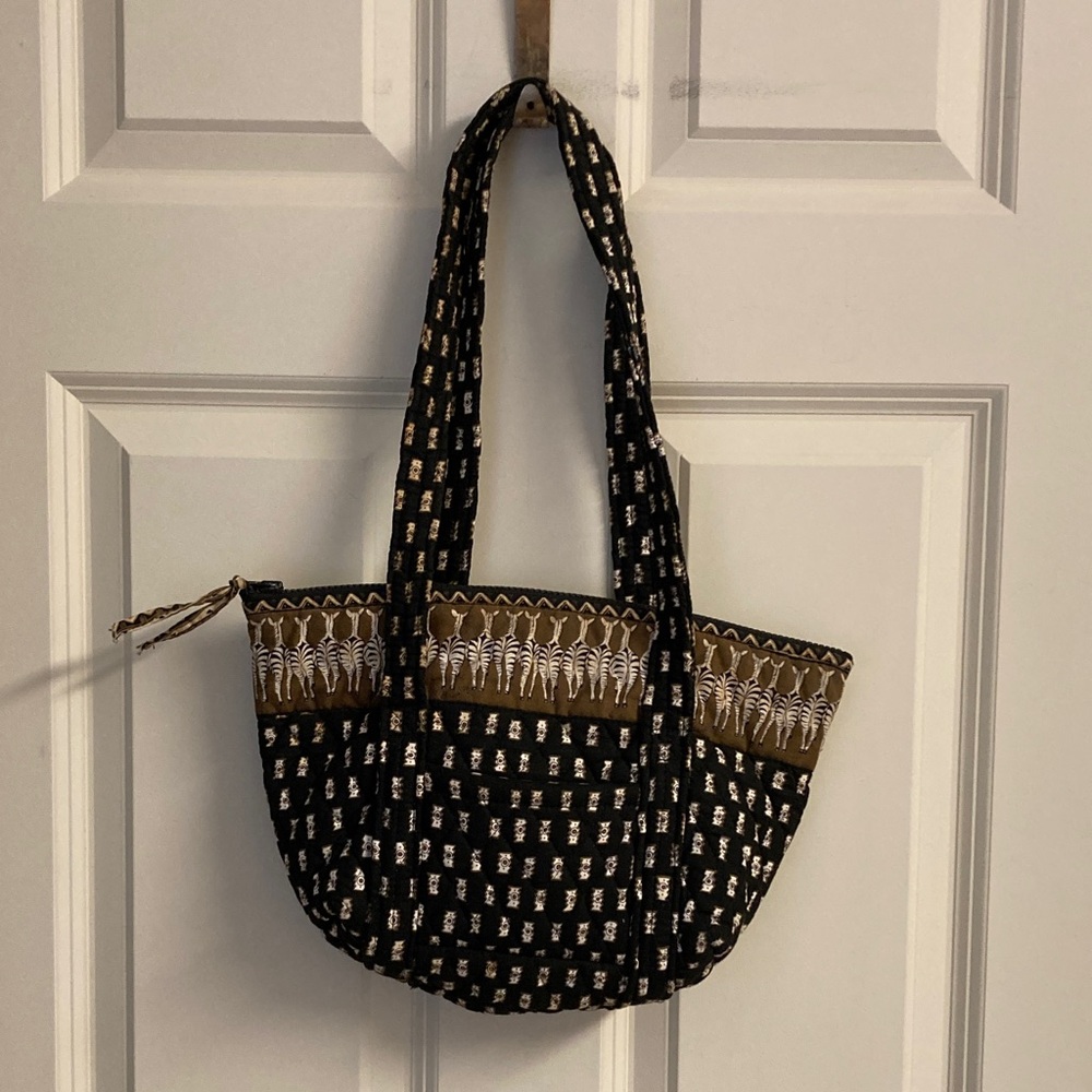 Vera Bradley Black and Brown Patterned Tote